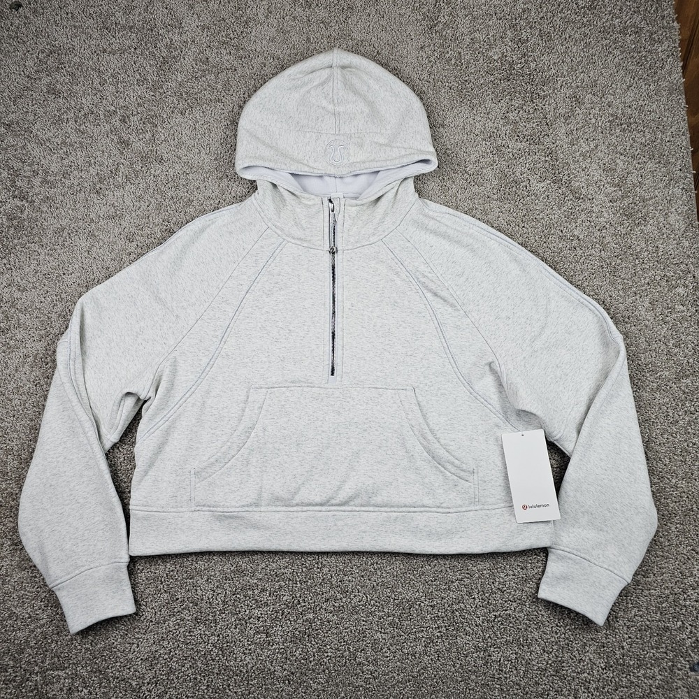 Lululemon Scuba Oversized Half Zip Hoodie Plush XL XXL Heathered Alpine White